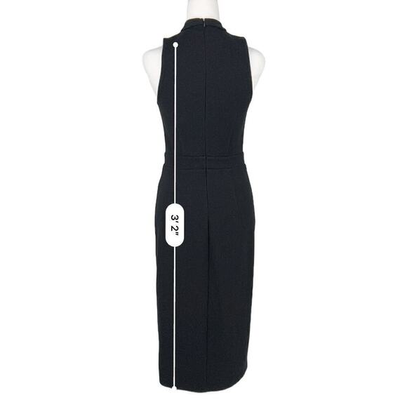 Express Black High Neck Keyhole Midi Dress with Front Slit Size 6 - Picture 8 of 16